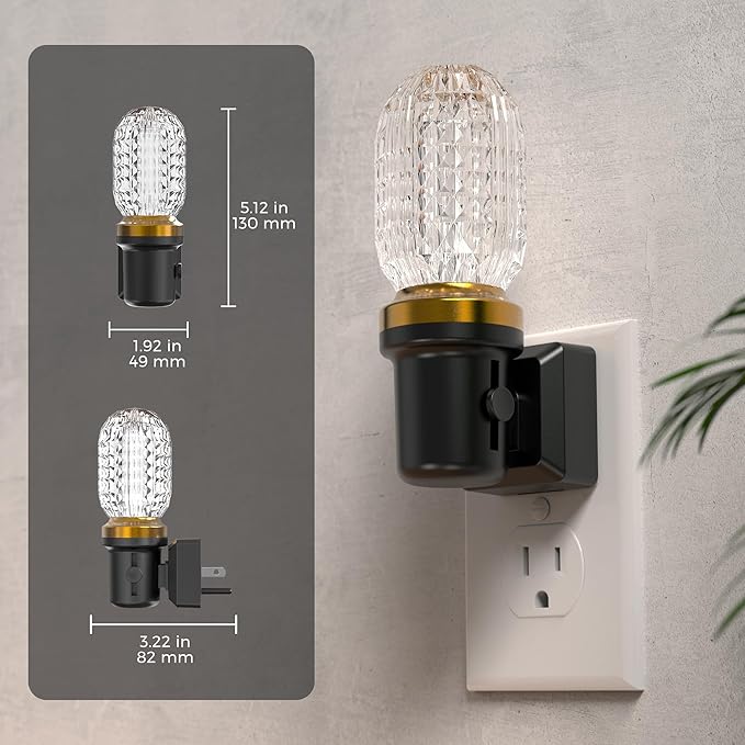 L LOHAS LED Night Lights Plug into Wall, Plug in Night Light with Light Sensor, Dimmable Night Light, 3000K LED Nightlight, Wall Sconce-Style Design Nightlight for Bedroom Bathroom Hallway, 1-Pack