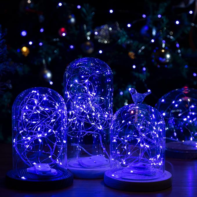 HXWEIYE 12 Pack Fairy Lights Battery Operated, 7ft 20LED Mini Twinkle String Light for Mason Jar DIY Wedding Table Centerpieces Party Bedroom Christmas (Blue)