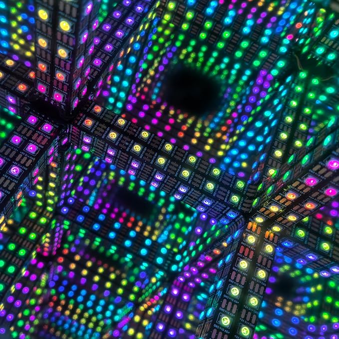 Infinity Mirror Hyper Cube Table Lamp, Desk Art Night Light, Color-Changing Music-Sync APP-Controlled Ambient Light for Gaming, Party, Home, Gift (Small 4Inchs)