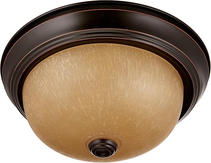 Nuvo Lighting 60/1255 Traditional Two Light Flush Mount in Bronze/Dark Finish