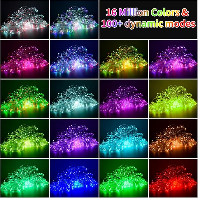 66ft LED Rope Lights for Outside, Outdoor String Light Waterproof Plug in with Remote & APP Controlled, 16 Million Colors Changing Music Sync Tube Lighting for Indoor Bedroom Christmas Decor
