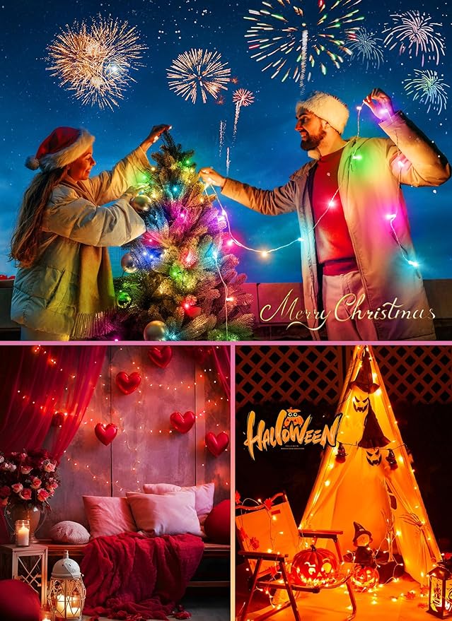 Minetom Christmas Lights Color Changing - 22 Colors 198FT 600 LED Fairy String Lights with Remote,Twinkle Fairy Lights Indoor with 12 Lighting Modes, Pastel Easter Lights for Bedroom
