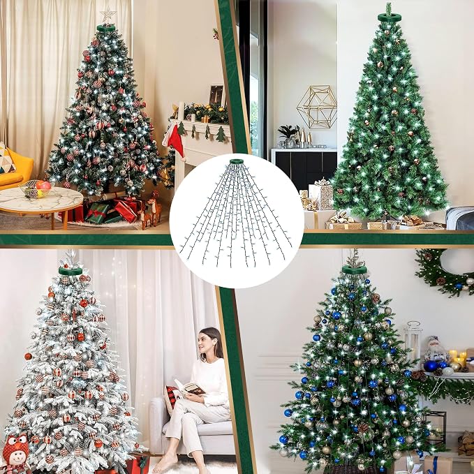 Christmas Trees Lights - 400 LEDs Tree Twinkle Lights for Christmas Tree,6.6FT x 16 String Xmas Decorations Lights Fairy Tree Light 8 Mode for Xmas Fir Pine Party Decoration White