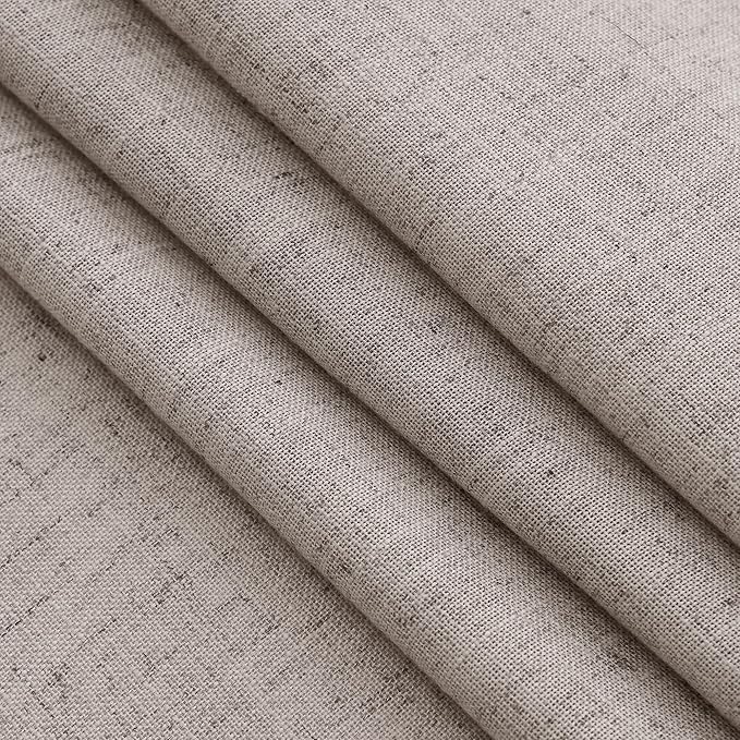 Brownish Grey Semi Sheer Linen Curtains 72 Inch Length for Living Room Back Tab Rod Pocket Modern Farmhouse Coastal Decor Cotton Textured Gauze Curtains 72 Inches Long for Dining Room Office