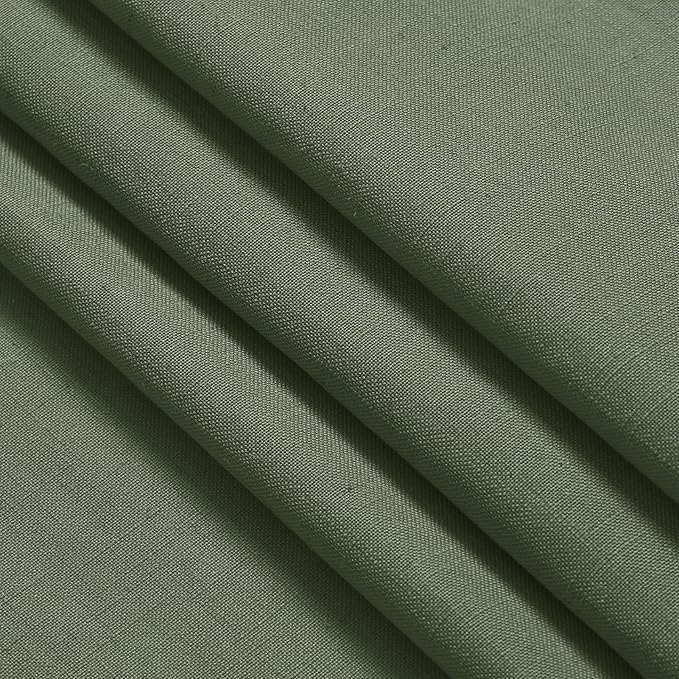 Extended Curtain Olive Green Linen Sheer Curtains for Living Room 2 Panels Set 118 Inch Length Back Tab Light Filtering & Breathability Semi Sheer Curtain Drapes for Bedroom Living Room 52x118