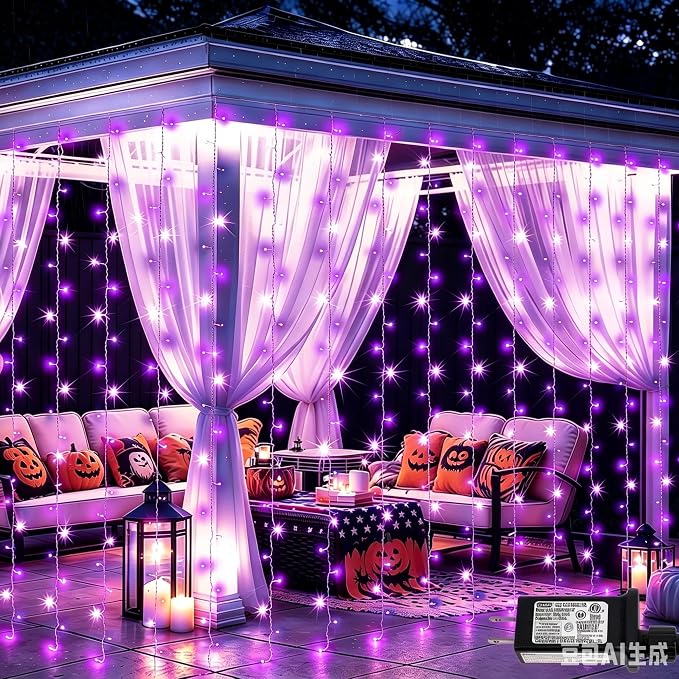 YEGUO 300 LED Curtain Lights(Purple)