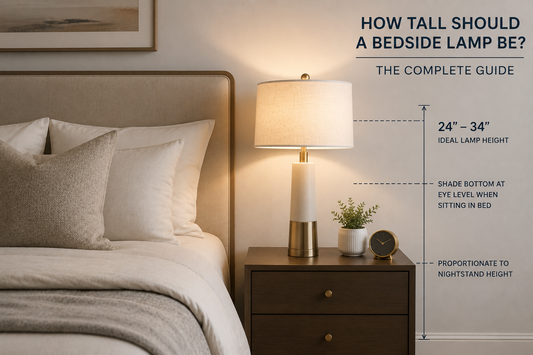 How tall should a bedside lamp be – complete height guide