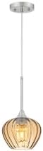 Nickel Amebr Glass Pendant Light