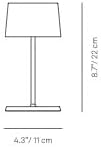 Zafferano, Olivia Mini Lamp, Portable and Rechargeable Table Lamp with Touch Controls, Suitable for Indoor and Outdoor, Dimmer, 2200-3000 K, Height 8.7 Inches, Rust Color