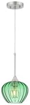 Nickel Green Glass Pendant Light
