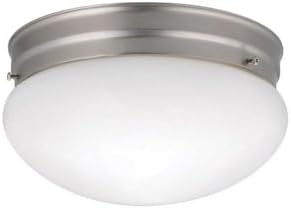 Kichler Ceiling Space 9" 2 Light Flush Mount with White Globe in Brushed Nickel
