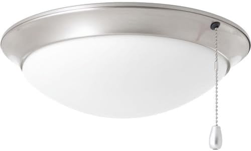 Progress Lighting 1-Light Universal Low Ceiling Fan Light Kit for AirPro Collection Ceiling Fans, Low Profile Design, Includes 1 LED Light Bulb, Brushed Nickel