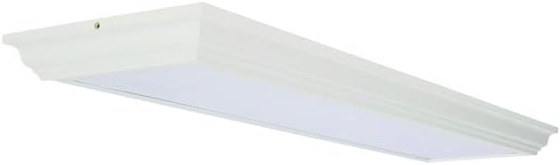 Lithonia Lighting Saturn 4 Foot LED Kitchen Light Fixture, Linear Flush Mount Ceiling Light, 4000K Cool White, 3206 Lumens, 120 Volts, 39 Watts, Damp Listed, Brushed Nickel (FMFL 30840 SATL BN)