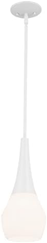 Kichler Deela 17 Inch 1 Light Pendant with Satin Etched Cased Opal Glass in White