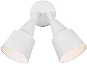 Generation Lighting 8560702-15 Large- Sized Outdoor Flood Light Adjustable Swivel Aluminum Flood Light, 2-Light 240 Total Watts, 13" H x 23" W, White
