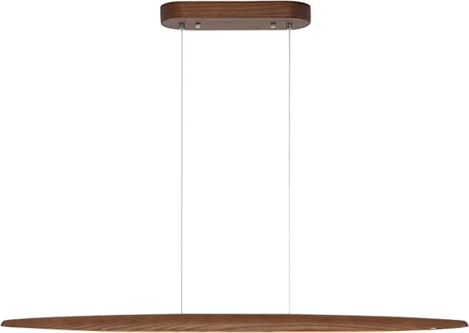 YISDESIGN 71" Wood Linear Pendant Light Wood Linear Dinning Room Light Island Lights LED Dimmable Chandelier 40w for Dining Room Billiard & Pool Table Walnut Color