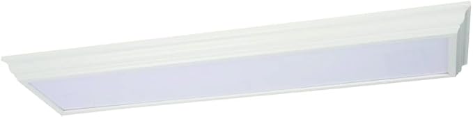 Lithonia Lighting Cambridge 4 Foot LED Kitchen Light Fixture, Linear Flush Mount Ceiling Light Fixture, 4000K Cool White, 3300 Lumens, 120 Volts, 39 Watts, Damp Listed, White (FMFL 30840 CAML WH)