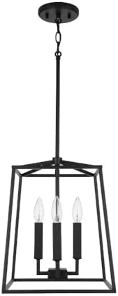 Capital Lighting 537641PN Thea Lantern Foyer Pendant, 4-Light 240 Total Watts, 15" H x 12" W, Polished Nickel