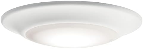 Kichler Gen 1 LED Downlight in White, 6” Ceiling Flush Mount Interior Dimmable Light, 3000K, (6” x 1.5”), 43878WHLED27