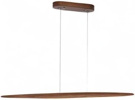 YISDESIGN 71" Wood Linear Pendant Light Wood Linear Dinning Room Light Island Lights LED Dimmable Chandelier 40w for Dining Room Billiard & Pool Table Walnut Color