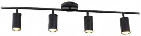 KCO Lighting 4-Light Black Track Lighting Fixtures Ceiling Flexible Mid Century Modern Led Track Light Dimmable Indoor Ceiling Spotlight Kitchen Flush Mount Track Lighting (4-Light)