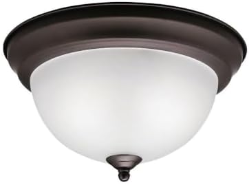 Kichler 2-Light Flush Mount in Olde Bronze for Dining Room, Kitchen, Living Room and Hallway, (12" Dia x 7" H) 30 Watts, 8111OZ
