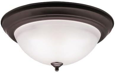 Kichler 8116NI Flush Mount Round Glass Ceiling Lighting, Brushed Nickel 3-Light (16" W x 7" H) 180 Watts