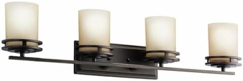 Kichler Hendrik 33.75" 4 Light Vanity with Light Umber Etched Glass Olde Bronze®