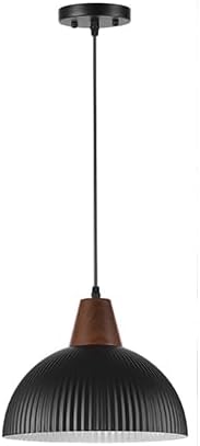 Black Pendant Lights Kitchen Island, 11.8" Dome Pendant Light Fixtures Modern Farmhouse Hanging Light for Dining Room Bedroom Bar Sink