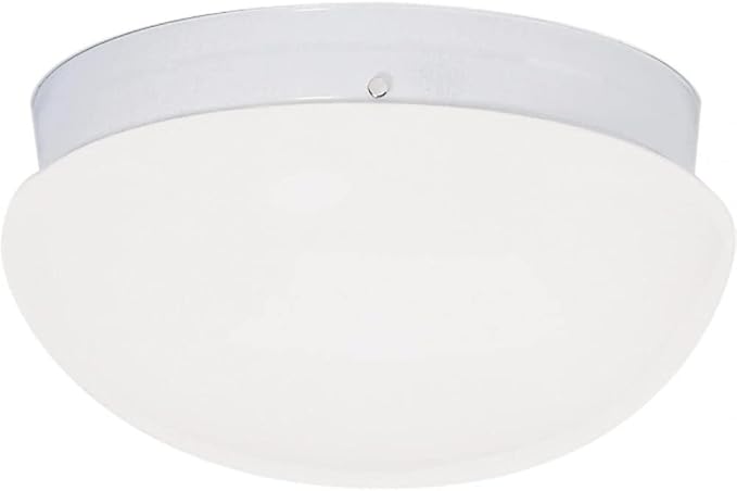 Nuvo SF77/987 Large White Mushroom with White Glass