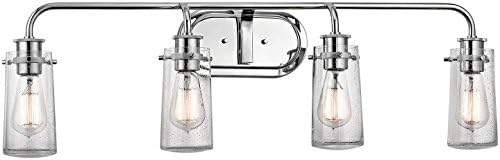 KICHLER Braelyn 44" 4 Light Vanity Light with Clear Seeded Glass Chrome