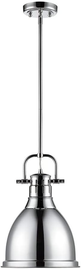 Golden Lighting 3604-S BLK-RD Duncan Pendant, Matte Black with Red Shade