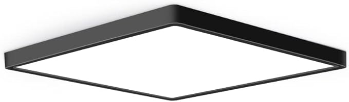 12inch 24W LED Flush Mount Ceiling Light, 4000K Square LED Ceiling Light, Black Flat Panel Lighting for Bedroom, Kitchen, Living Room
