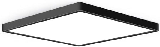 12inch 24W LED Flush Mount Ceiling Light, 3000K Square LED Ceiling Light, Black Flat Panel Lighting for Bedroom, Kitchen, Living Room