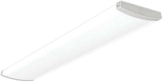 Lithonia Lighting TruWrap 4 Foot LED Ceiling Light Fixture, Low-Profile Wraparound LED Shop Light, Adjustable Lumens, Selectable Warm White/Cool White/Daylight Color, Curved Diffuser, Medium Width