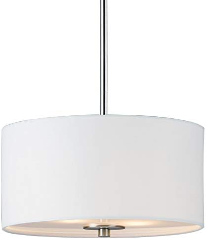 Maxim Lighting Bongo 2-Light Pendant/Semi-Flush Mount | Satin Nickel Finish | Metal Shade | Convertible Pendant Ceiling Light | 10011WLSN