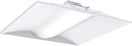 Lithonia Lighting 2x2 LED Troffer Light, Stack Switch LED Lay-in Ceiling Light Fixture, Adjustable Lumens, 3500K/4000K/5000K Switchable Color Temperature, Includes Emergency Battery Backup, White
