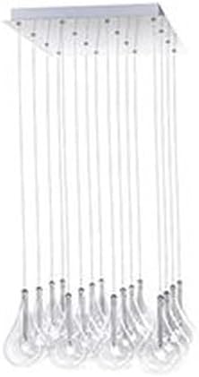 ET2 Lighting Larmes 16-Light Pendant | Polished Chrome Finish | Clear Glass Teardrop Shade | Modern Hanging Ceiling Light | E20117-18
