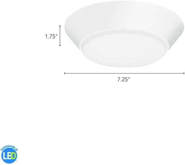 Lithonia Lighting Versi Lite LED Flush Mount Ceiling Light, 3-In-1 Switchable White Light, Dimmable LED Lights for Bedroom, Bathroom, Hallway, 7" Round, White