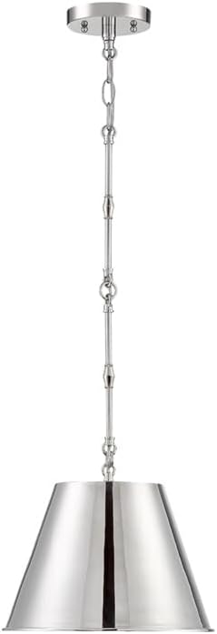 Savoy House 7-232-1-109 Alden Traditional Metal Pendant, 1-Light 60 Watt, 9" H x 12" W, Polished Nickel