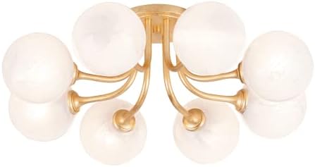 Onyx - 8 Light Semi-Flush Mount in Luxury Style-8.25 Inches Tall and 24.75 Inches Wide