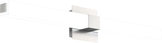 ZUZITO 32in Bathroom Light Fixtures Over Mirror, Brushed Nickel Modern LED Vanity Lighting, Dimmable Bath Wall Lights Bright White Light