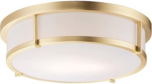 Maxim Lighting Rogue 3-Light Flush Mount | Satin Brass Finish | Polycarbonate Shade | Hallway Flush Mount Ceiling Light | 10270WTSBR