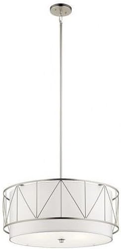 Kichler Birkleigh 11.5" 4 Light Pendant with Satin Etched Glass in Satin Nickel