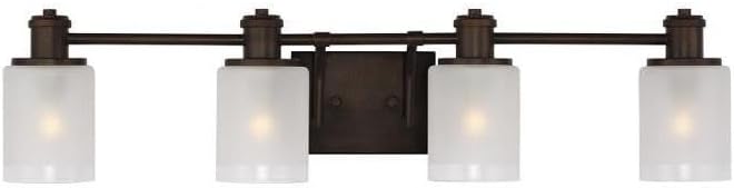 Generation Lighting 4-Light Norwood Traditional Bath Fixture Wall Lamp Bronze 4439804-710 | Bathroom Light Fixture for Home Decor | Wall Sconce Vanity Light Fixture and Bathroom Accessory