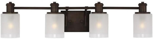 Generation Lighting 4-Light Norwood Traditional Bath Fixture Wall Lamp Bronze 4439804-710 | Bathroom Light Fixture for Home Decor | Wall Sconce Vanity Light Fixture and Bathroom Accessory