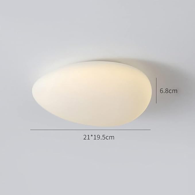 KISAD Modern Minimalist Pebble Shape Flush Mount Ceiling Light Nordic Style Soft Dimmable Ceiling Lamp Indoor Home Decor Fixture for Bedroom Living Room Kitchen(21cm)