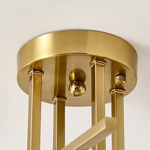 EGM Gold Semi Flush Mount Ceiling Light, 4-Light Modern Kitchen Light Fixture with E26 Base, Ceiling Lamp for Bedroom, Sputnik Chandelier for Dining Room Living Room Foyer Office (1 Pack)