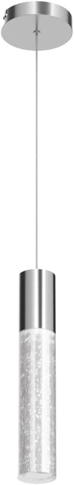 OKELI Modern Pendant Light, LED Bubble Crystal Kitchen Island Lights Fixtures,Chrome Mini Single Island Lights Pendant Lighting for Kitchen Island,Bar,6W,6000K,ETL