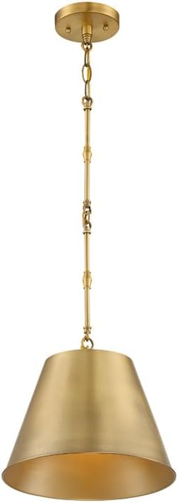 Savoy House 7-232-1-322 Alden Traditional Metal Cone Pendant, 1-Light 60 Watt, 9" H x 12" W, Warm Brass